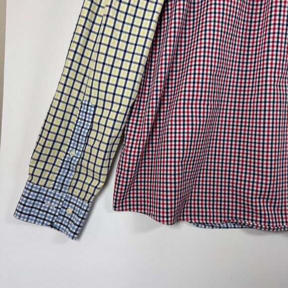 Brooks Brothers Mens XL Patchwork Check Button Down Shirt Multicolor Gingham - Picture 7 of 16
